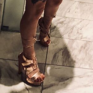 Rose gold fashion nova heels brand new !